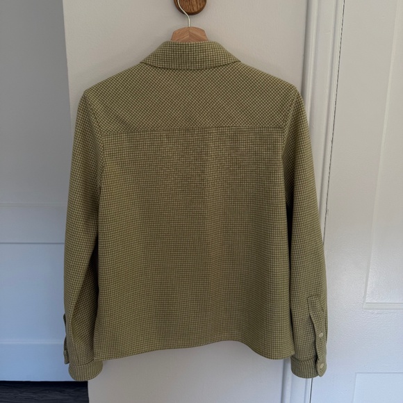 LIKE NEW Pendleton 100% Wool Plaid Shirt Jacket - Green Gingham - Picture 2 of 7